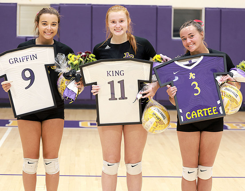 Three Lady Bears honored on Senior Night